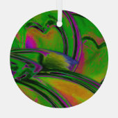 Grünes abstraktes Ornament  Aus Glas (Rückseite)