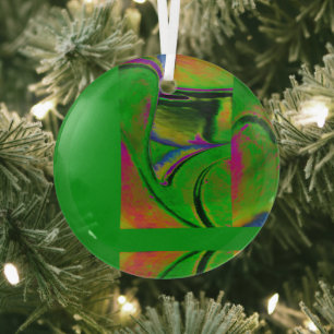 Grünes abstraktes Ornament  Aus Glas