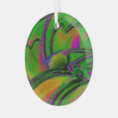 Grünes abstraktes Ornament  Aus Glas (Vorderseite links)