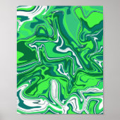 Grünes Abstraktes Swirbeldesign Poster (Vorne)