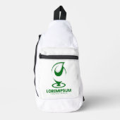 Grünes abstraktes Wassertröpfchen- und Globus-Logo Crossbody Bag (Vorderseite)