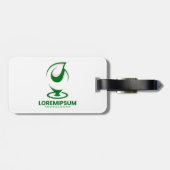 Grünes abstraktes Wassertröpfchen- und Globus-Logo Gepäckanhänger (Rückseite horizontal)