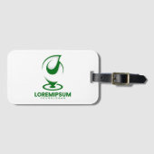 Grünes abstraktes Wassertröpfchen- und Globus-Logo Gepäckanhänger (Vorderseite (Horizontal))