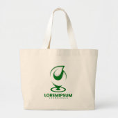Grünes abstraktes Wassertröpfchen- und Globus-Logo Jumbo Stoffbeutel (Vorne)