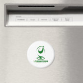 Grünes abstraktes Wassertröpfchen- und Globus-Logo Magnet (In Situ (Geschirrspüler))