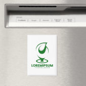 Grünes abstraktes Wassertröpfchen- und Globus-Logo Magnet (In Situ (Geschirrspüler))