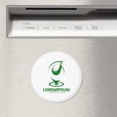 Grünes abstraktes Wassertröpfchen- und Globus-Logo Magnet (In Situ (Geschirrspüler))