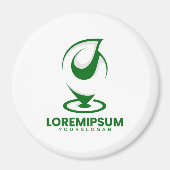 Grünes abstraktes Wassertröpfchen- und Globus-Logo Magnet (Vorne)