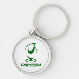 Grünes abstraktes Wassertröpfchen- und Globus-Logo Schlüsselanhänger