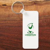 Grünes abstraktes Wassertröpfchen- und Globus-Logo Schlüsselanhänger (Vorderseite)