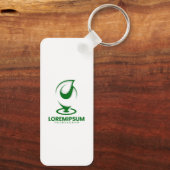 Grünes abstraktes Wassertröpfchen- und Globus-Logo Schlüsselanhänger (Rückseite)