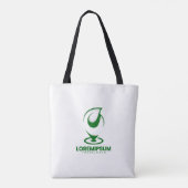 Grünes abstraktes Wassertröpfchen- und Globus-Logo Tasche (Rückseite)