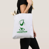 Grünes abstraktes Wassertröpfchen- und Globus-Logo Tasche (Von Nahem)