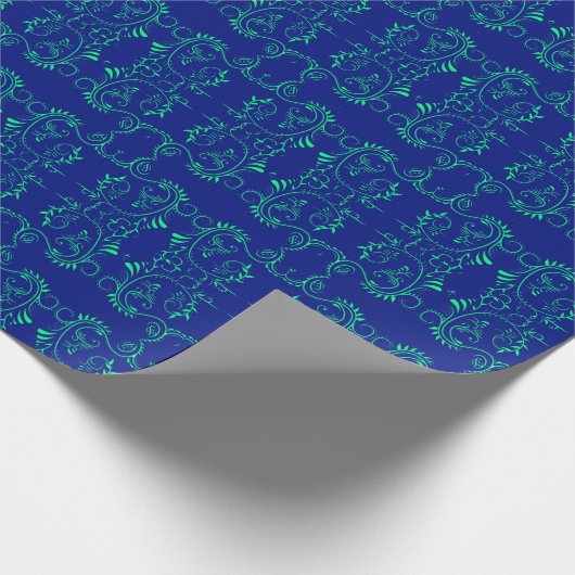 Grünes abstraktes Weinmuster Geschenkpapier (Ecke)