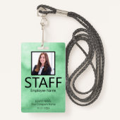 Grünes Abzeichen für benutzerdefinierte Mitarbeite Ausweis (Vorderseite mit Schlüsselband)