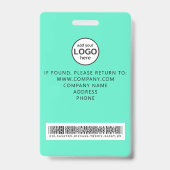 Grünes Abzeichen für benutzerdefinierte Strichcode Ausweis (Rückseite)