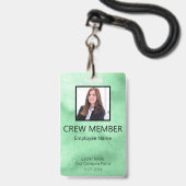 Grünes Abzeichen für das Barcode-Ereignis von benu Ausweis (Vorderseite mit Lanyard)