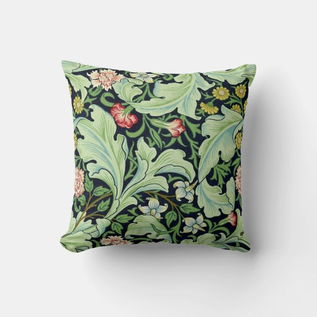 Grünes Acanthus-Wurfs-Kissen Kissen (Vorderseite)