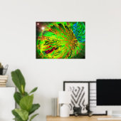 Grünes Acid Splash Poster (Heimbüro)