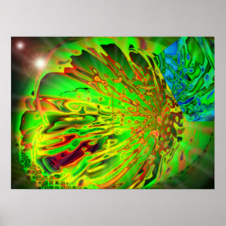 Grünes Acid Splash Poster