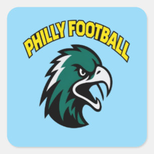 Grünes Adler-Maskottchen Philly-Fußballfan-Bekleid Quadratischer Aufkleber