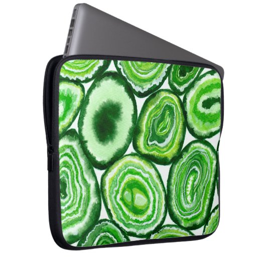 Grünes Agermuster Laptopschutzhülle (Vorne Rechts)