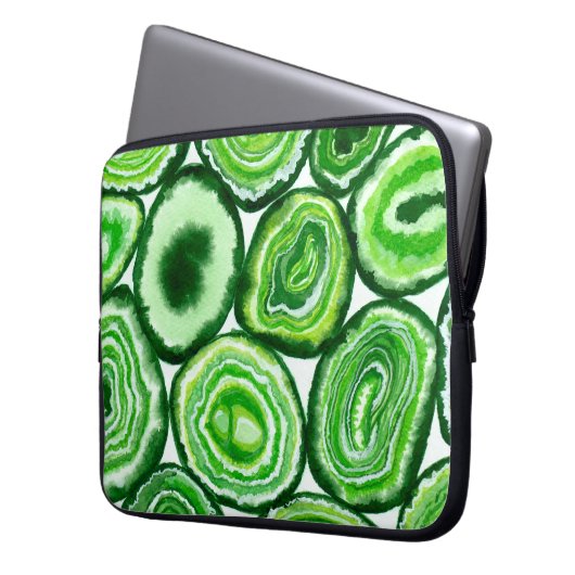 Grünes Agermuster Laptopschutzhülle (Vorderseite Links)