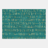 Grünes ägyptisches Wrapping-Papier | ägyptisch Geschenkpapier Set (Vorderseite 3)