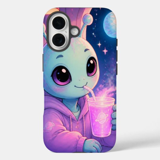 Grünes Alien-Mädchen ist hier, um mit einem iPhone Case-Mate iPhone Hülle (Rückseite)