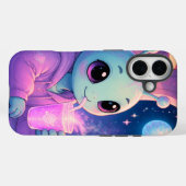 Grünes Alien-Mädchen ist hier, um mit einem iPhone Case-Mate iPhone Hülle (Rückseite (Horizontal))