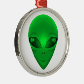 GRÜNES ALIEN SILBERNES ORNAMENT (Rechts)