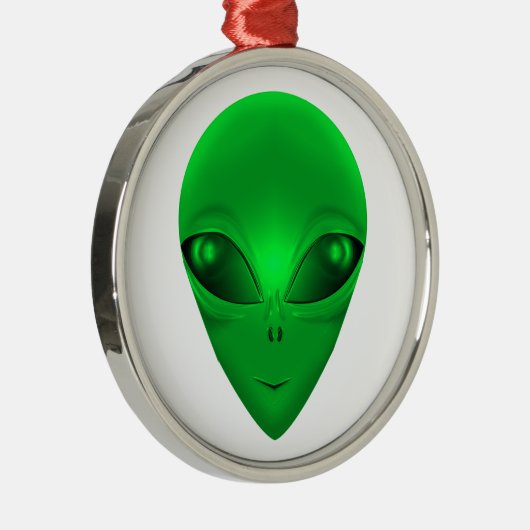 GRÜNES ALIEN SILBERNES ORNAMENT (Rechts)