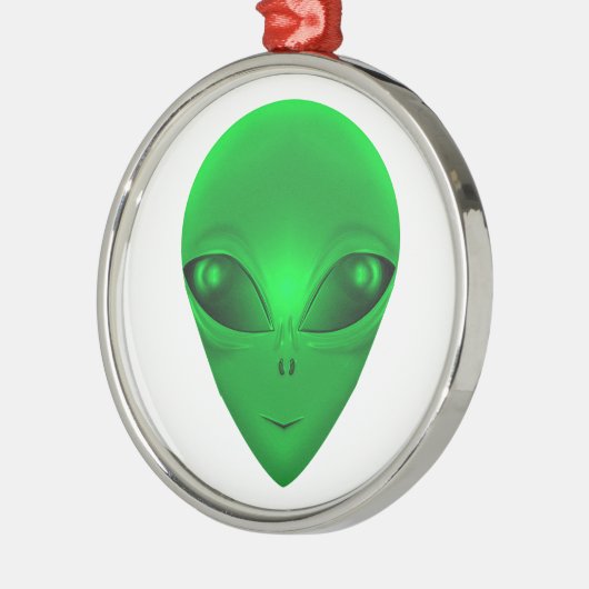 GRÜNES ALIEN SILBERNES ORNAMENT (Links)