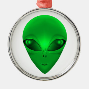 GRÜNES ALIEN SILBERNES ORNAMENT