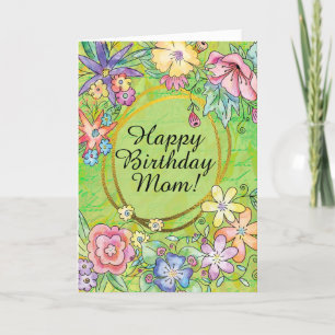Grünes Alles Gute zum Geburtstag Mama! Grußkarte! Karte
