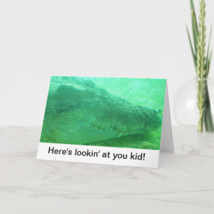 Grünes Alligator-Gesicht auf einer Leere Karte