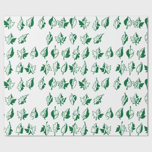 Grünes Alphabet Geschenkpapier (Flach)
