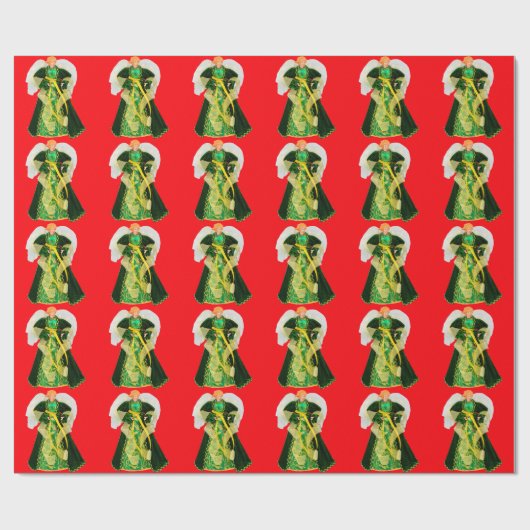 Grünes Angelpapier Geschenkpapier (Flach)