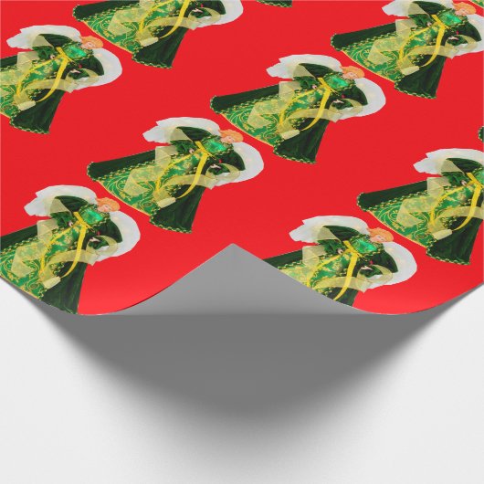 Grünes Angelpapier Geschenkpapier (Ecke)