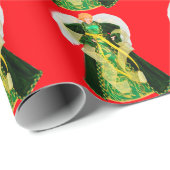 Grünes Angelpapier Geschenkpapier (Rolleneckpunkt)