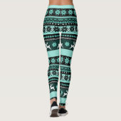 Grünes angemessenes Insel-Muster Leggings (Rückseite)