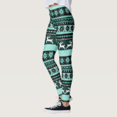 Grünes angemessenes Insel-Muster Leggings (Links)
