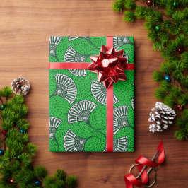 Grünes Ankara-Fächer-Druck-Geschenkpapier Geschenkpapier