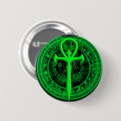 Grünes ankh button (Vorne & Hinten)