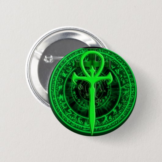 Grünes ankh button (Vorne & Hinten)