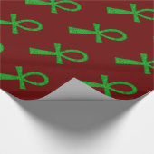 Grünes Ankh-Papier Geschenkpapier (Ecke)