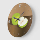 Grünes Apfel und ein halbes Stillleben Große Wanduhr (Winkel)