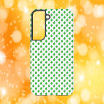 Grünes Apfelfruchtmuster Samsung Galaxy Hülle<br><div class="desc">Magst du Obsttelefone? Dieses Gehäuse hat ein Muster von grünen Äpfeln mit Blätter.</div>