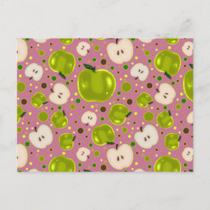 Grünes Apfelmuster Postkarte