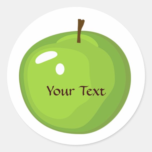 Grünes Apfelsiegel Runder Aufkleber (Vorderseite)